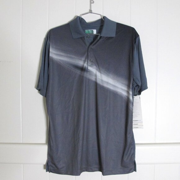 Ben Hogan Performance | Golf Polo Shirt Sleek Green Gray Graphic Design - Picture 1 of 10